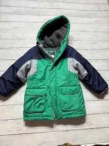 OshKosh B’gosh Boys Multicolor Colorblock Zip Trendy Hooded Puffer Jacket Size 7 - Picture 1 of 6