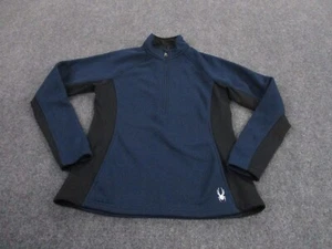 Spyder Jacket Adult M Blue Pullover Grid Textured Sweater Active Outdoors Womens - Picture 1 of 9