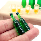 1Set 1:12 Dollhouse Miniature Wine Bottle Beer Wine Glass Kitchen Model Decor