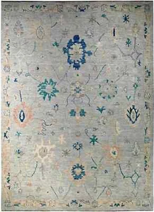 Oushak Hand Knotted Gray 4x6, 5x8, 6x9, 8x10, 9x12, 10x14, Wool Area Rug . - Picture 1 of 9