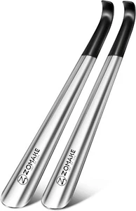 Shoe Horn Long Handle For Seniors 2 Pack,metal Long Shoehorn For Boots,16 - Picture 1 of 7