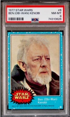 OBI-WAN KENOBI AZUL PSA 8 1977 Topps Star Wars Ben (Obi-Wan) Kenobi #6 parece una joya Foto 1 de 2