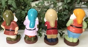 Lot 4 Vtg Snow White & The 7 Dwarfs 5" Rubber Squeaker Bath Toy Disney - Picture 1 of 12