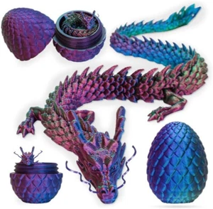 3D Articulating Gemstone Crystal Dragon Egg Figurine - Removable Mystery Easter - Picture 1 of 8