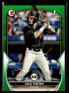 2023 Bowman Draft Green Cole Foster /99 San Francisco Giants #128 - Bild 1 von 2