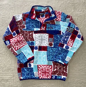 Patagonia Synchilla Snap T Fleece Pullover Jacket Womens XS Snowflake Hawaiian - Picture 1 of 9