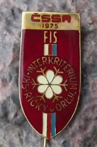 1975 FIS Skiqualifikationswettbewerb Tschechoslowakei Ricky Ski Pin Abzeichen - Bild 1 von 2