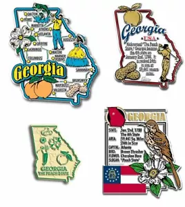 Georgia Four-Piece State Magnet Set by Classic Magnets, Includes 4 Designs - Picture 1 of 1