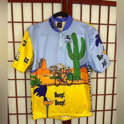 Camisa de ciclismo Giordana 1993 vintage Looney Tunes Roadrunner Coyote manga corta Foto 1 de 4