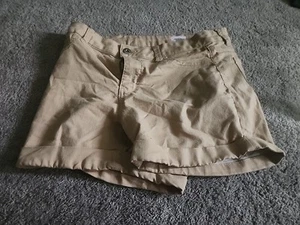 Ardene Basic Shorts Button Zip Closure Mini Skirt Beige Large Womens NWOT - Picture 1 of 2