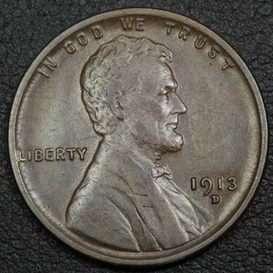 1913 D Lincoln Wheat Copper Cent 1C - Picture 1 of 2