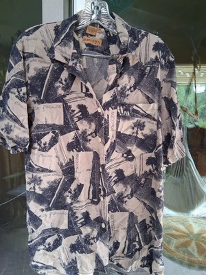 Ruff Hewn Womens Tropical Button-up Palm Trees San Francisco M/L - Image 1 of 4