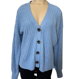 Cabi Strickjacke Grobstrick Pullover Damen Gr. M gerippt hellblau Knöpfe - Bild 1 von 8