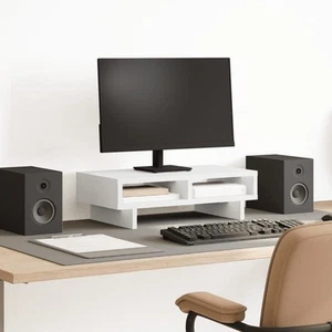 Monitorstandaard 50x27x15 cm bewerkt hout wit monitorverhoger vidaXL - Afbeelding 1 van 136