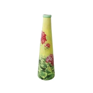 Carol Rowan Geraniums Kollektion Keramik Vase 12" hoch Enesco Gruppe - Bild 1 von 9