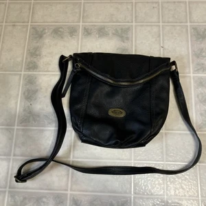 BOC Black Adjustable Crossbody Purse 10x10 Flap Closure brass Hardware - Picture 1 of 7