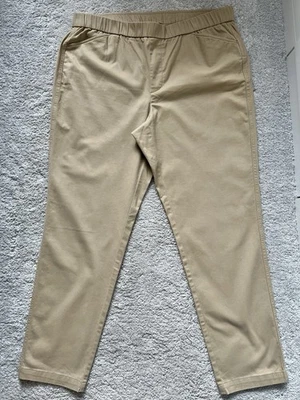 Lands End Elasticated Chino Trousers – Size UK 18 – Beige – Casual Comfort - Image 1 of 4