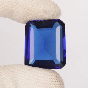 38.8 Ct.Emerald Cut Faceted Stone Blue Topaz Loose Stone For Jewelry Making - Picture 1 of 5
