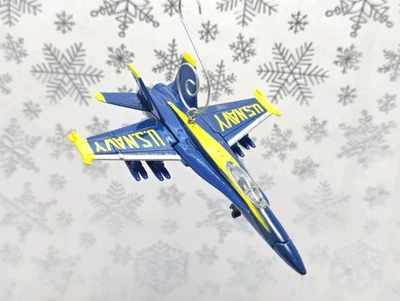 US Navy Blue Angels Fighter Jet Custom Christmas Ornament Airplane Pilot Veteran - Image 1 of 4