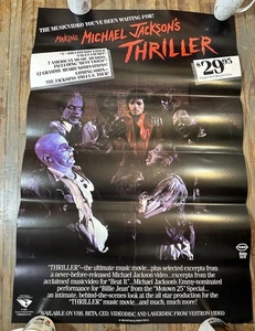 Vintage 1980er Michael Jackson Thriller Poster Musik Erinnerungsstücke große Zombies - Bild 1 von 9