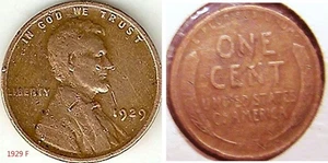 Lincoln Wheat Penny 1929 F - Imagen 1 de 1