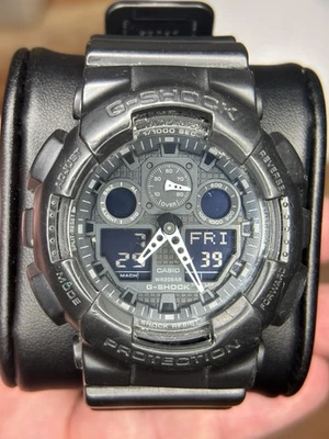 Casio G-Shock GA-100 (Module 5081) Black Analog-Digital Men’s Watch NEW BATTERY! - Image 1 of 4