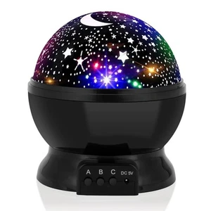 Night Light - Star & Moon Projector, 360 Rotation, 4 LED Bulbs, 9 Color Chang... - Picture 1 of 6