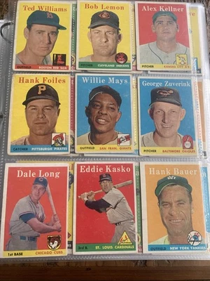 Полный набор бейсбольных карточек 1958 Topps 494: Williams, Mantle, Mays, Maris, Aaron - Изображение 1 из 4