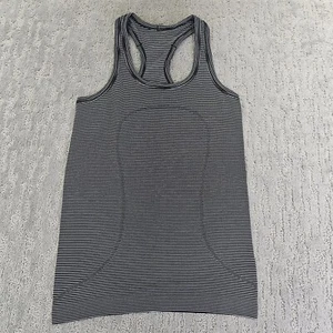 Lululemon Womens Swiftly Tech Tank Top Shirt Size 4 Black White Yoga Gym Run - Picture 1 of 8