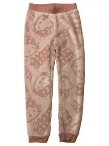 Girls Plush Pink Hello Kitty Cat Joggers Sweat Pants - Picture 1 of 2