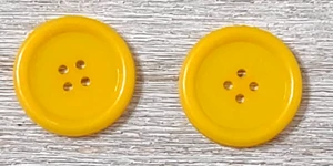 2 Dark Yellow Plastic Sewing Buttons Crafting 4 Hole 1 1/8" - Picture 1 of 2
