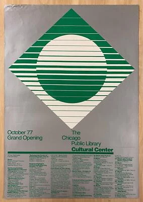 Póster de la Gran Inauguración del Centro Cultural de la Biblioteca Pública de Chicago 1977 de Bill Bonnell Foto 1 de 3