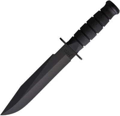 Cuchillo de hoja fija Ka-Bar Fighter negro 1095 Cro-Van punta de clip con funda 1269 Foto 1 de 2