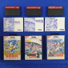 Master System SONIC THE HEDGEHOG x3 Games 1 + 2 + Chaos PAL (Works in US)