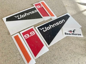 Johnson Sea-Horse 9.9 HP Vintage Outboard Motor Decals Vinyl + FREE Shipping! - Picture 1 of 1