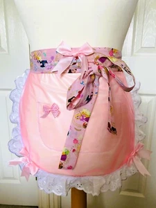 Sissy Adult Baby pink pinny apron waterproof sexy plastic cd tv fetish handmade - Picture 1 of 4