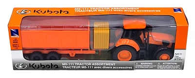NewRay Kubota M5-111 Tractor Assortment With Trailer 1:32 Scale 3 Piece Set - Image 1 of 4