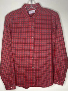 Vintage Nantucket Women’s Shirt Size 14 Red Plaid Long Sleeve Cotton Button Up - Picture 1 of 7