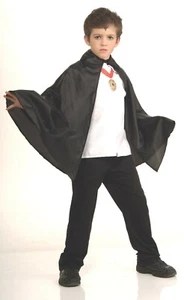 Kids Cape Black Cape Halloween Costume Kids Childs Black Cape with Collar 30" - Picture 1 of 1
