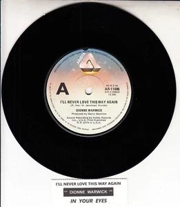 DIONNE WARWICK I'll never love this way again 7" 45 record + juke box strip - Picture 1 of 2