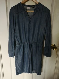 Levis Denim tunic dress blue size XS Short Length Long Sleeves Draw String Waist - Picture 1 of 3