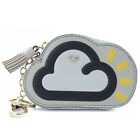 Anya Hindmarch Coin Pure Zipped Weather Case Purse Leather Light Gray /Sr37