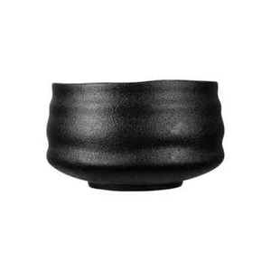Schwarz Keramik Chawan Ofen glasiert Handarbeit Matcha Schüssel Bambus Schneebesen Halter Schaufel - Bild 1 von 15
