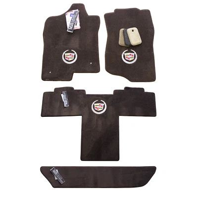 NEW 2007-2014 Cadillac Escalade ESV Cocoa Brown Floor Mats Set 3 Logos Premium32 - Imagem 1 de 4