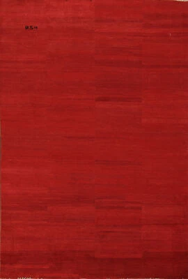 Luxurious Gabbeh Solid Design Wool Modern Area Rug - Brand New 7x10 ft - Image 1 of 4