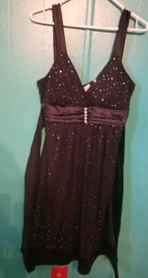 Vestido negro Taboo talla mediana con puntos brillantes Foto 1 de 4