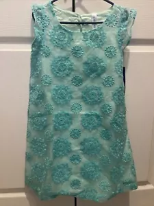 NEW Cherokee Green/mint Floral Lace Short Cap Sleeve Dress Girls Size M (7/8) - Picture 1 of 2
