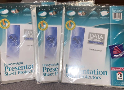 3- PACKS AVERY HEAVYWEIGHT PRESENTATION SHEET PROTECTORS 74900 - Image 1 of 4