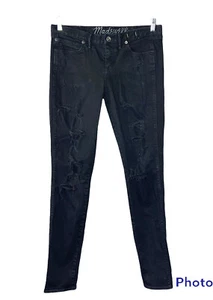 Madewell Jeans Women 29x34 Black Distressed Skinny Legs Low Rise Denim Pants - Bild 1 von 10