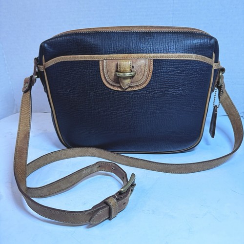 Borsa messenger Coach Dakota vintage in pelle Italia pieno fiore ciottoli Sheridan nera
